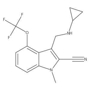 3-[(cyclopropylamino)methyl]-1-methyl-4-(trifluoromethoxy)-1H-indole-2-carbonitrile结构式