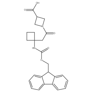 1-{2-[1-({[(9H-fluoren-9-yl)methoxy]carbonyl}amino)cyclobutyl]acetyl}azetidine-3-carboxylic acid Structure