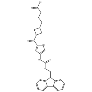 4-{1-[5-({[(9H-fluoren-9-yl)methoxy]carbonyl}amino)-4H-1,2,4-triazole-3-carbonyl]azetidin-3-yl}butanoic acid结构式