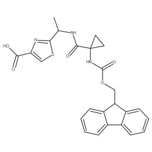 2-(1-{[1-({[(9H-fluoren-9-yl)methoxy]carbonyl}amino)cyclopropyl]formamido}ethyl)-1,3-thiazole-4-carboxylic acid结构式