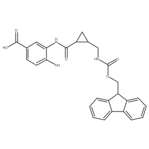 rac-3-[(1R,2S)-2-[({[(9H-fluoren-9-yl)methoxy]carbonyl}amino)methyl]cyclopropaneamido]-4-hydroxybenzoic acid Structure
