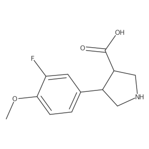 rac-(3R,4S)-4-(3-fluoro-4-methoxyphenyl)pyrrolidine-3-carboxylic acid结构式