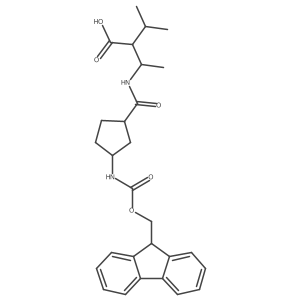 rac-3-{[(1R,3S)-3-({[(9H-fluoren-9-yl)methoxy]carbonyl}amino)cyclopentyl]formamido}-2-(propan-2-yl)butanoic acid结构式