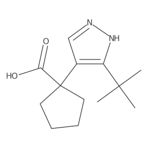 1-(3-tert-butyl-1H-pyrazol-4-yl)cyclopentane-1-carboxylic acid结构式
