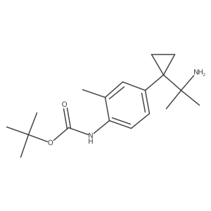 tert-butyl N-{4-[1-(2-aminopropan-2-yl)cyclopropyl]-2-methylphenyl}carbamate结构式