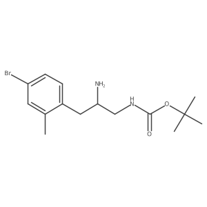tert-butyl N-[2-amino-3-(4-bromo-2-methylphenyl)propyl]carbamate结构式