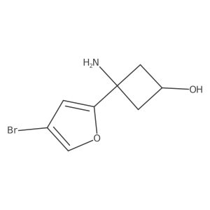 3-Amino-3-(4-bromofuran-2-yl)cyclobutan-1-ol结构式