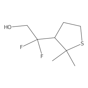 2-(2,2-Dimethylthiolan-3-yl)-2,2-difluoroethan-1-ol结构式