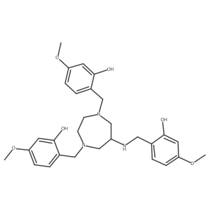 6,6'-((6-((2-Hydroxy-4-methoxybenzyl)amino)-1,4-diazepane-1,4-diyl)bis(methylene))bis(3-methoxyphenol)结构式