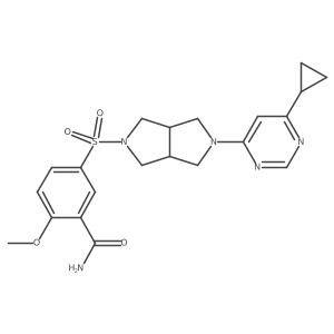 5-{[5-(6-Cyclopropylpyrimidin-4-yl)-octahydropyrrolo[3,4-c]pyrrol-2-yl]sulfonyl}-2-methoxybenzamide Structure