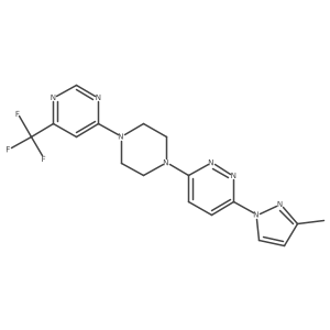 3-(3-methyl-1H-pyrazol-1-yl)-6-{4-[6-(trifluoromethyl)pyrimidin-4-yl]piperazin-1-yl}pyridazine Structure