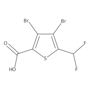 3,4-Dibromo-5-(difluoromethyl)-2-thiophenecarboxylic acid Structure