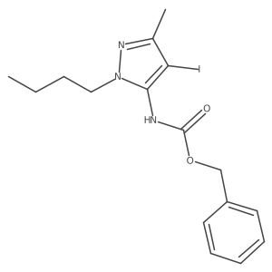 benzyl N-(1-butyl-4-iodo-3-methyl-1H-pyrazol-5-yl)carbamate结构式