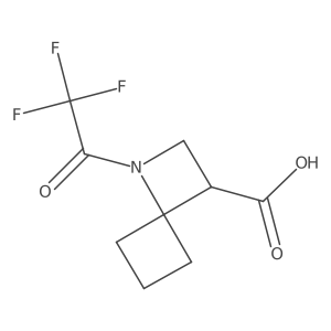 1-(2,2,2-Trifluoroacetyl)-1-azaspiro[3.3]heptane-3-carboxylic acid结构式
