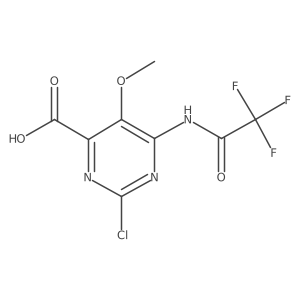 2-Chloro-5-methoxy-6-(2,2,2-trifluoroacetamido)pyrimidine-4-carboxylic acid Structure