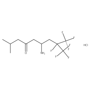 6-Amino-8,9,9,9-tetrafluoro-2-methyl-8-(trifluoromethyl)nonan-4-one hydrochloride结构式