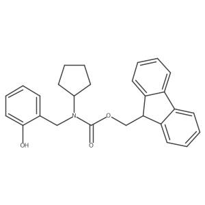 (9H-fluoren-9-yl)methyl N-cyclopentyl-N-[(2-hydroxyphenyl)methyl]carbamate结构式