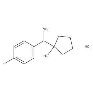 1-[Amino(4-fluorophenyl)methyl]cyclopentan-1-ol hydrochloride结构式