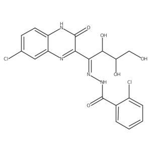 2-Chloro-N'-[1-(7-chloro-3-oxo-3,4-dihydroquinoxalin-2-yl)-2,3,4-trihydroxybutylidene]benzohydrazide Structure