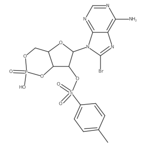 [(4aR,6R,7R,7aR)-6-(6-amino-8-bromopurin-9-yl)-2-hydroxy-2-oxo-4a,6,7,7a-tetrahydro-4H-furo[3,2-d][1,3,2]dioxaphosphinin-7-yl] 4-methylbenzenesulfonate结构式