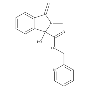 1-Hydroxy-2-methyl-3-oxo-n-(pyridin-2-ylmethyl)isoindoline-1-carboxamide结构式