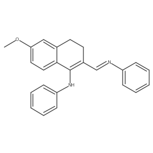 3,4-Dihydro-6-methoxy-N-phenyl-2-[(phenylimino)methyl]-1-naphthalenamine结构式