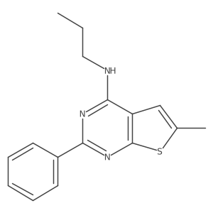 6-methyl-2-phenyl-N-propylthieno[2,3-d]pyrimidin-4-amine结构式