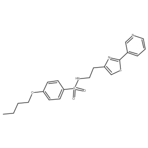 4-butoxy-N-(2-(2-(pyridin-3-yl)thiazol-4-yl)ethyl)benzenesulfonamide结构式