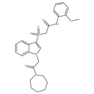 2-((1-(2-(azepan-1-yl)-2-oxoethyl)-1H-indol-3-yl)sulfonyl)-N-(2-methoxyphenyl)acetamide Structure