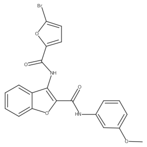 3-(5-bromofuran-2-carboxamido)-N-(3-methoxyphenyl)benzofuran-2-carboxamide Structure