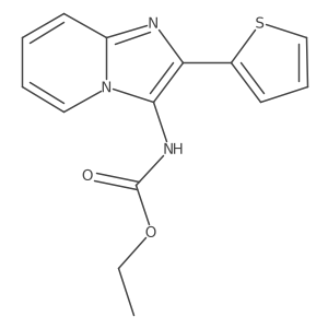 CCOC(=O)Nc1c(-c2cccs2)nc2ccccn12结构式