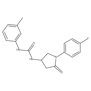 1-(1-(4-Fluorophenyl)-5-oxopyrrolidin-3-yl)-3-(m-tolyl)urea Structure
