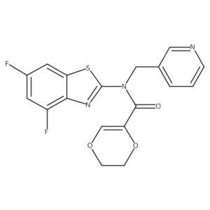 N-(4,6-difluorobenzo[d]thiazol-2-yl)-N-(pyridin-3-ylmethyl)-5,6-dihydro-1,4-dioxine-2-carboxamide Structure