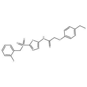 2-(4-ethylphenoxy)-N-(5-((2-fluorobenzyl)sulfonyl)-1,3,4-thiadiazol-2-yl)acetamide结构式