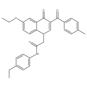 2-(6-ethoxy-3-(4-methylbenzoyl)-4-oxoquinolin-1(4H)-yl)-N-(4-ethylphenyl)acetamide结构式