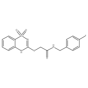 2-((1,1-dioxido-4H-benzo[e][1,2,4]thiadiazin-3-yl)thio)-N-(4-fluorobenzyl)acetamide Structure