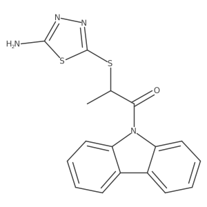 2-[(5-amino-1,3,4-thiadiazol-2-yl)sulfanyl]-1-(9H-carbazol-9-yl)propan-1-one结构式