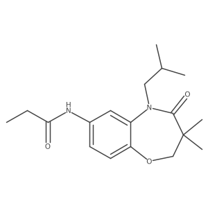 N-(5-isobutyl-3,3-dimethyl-4-oxo-2,3,4,5-tetrahydrobenzo[b][1,4]oxazepin-7-yl)propionamide结构式
