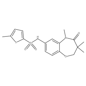 5-methyl-N-(3,3,5-trimethyl-4-oxo-2,3,4,5-tetrahydrobenzo[b][1,4]oxazepin-7-yl)thiophene-2-sulfonamide Structure