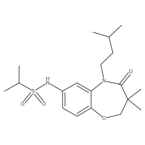 N-(5-isopentyl-3,3-dimethyl-4-oxo-2,3,4,5-tetrahydrobenzo[b][1,4]oxazepin-7-yl)propane-2-sulfonamide结构式