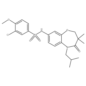 3-chloro-N-(5-isobutyl-3,3-dimethyl-4-oxo-2,3,4,5-tetrahydrobenzo[b][1,4]oxazepin-8-yl)-4-methoxybenzenesulfonamide结构式
