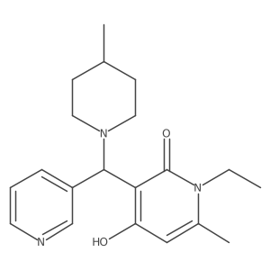 1-ethyl-4-hydroxy-6-methyl-3-((4-methylpiperidin-1-yl)(pyridin-3-yl)methyl)pyridin-2(1H)-one结构式