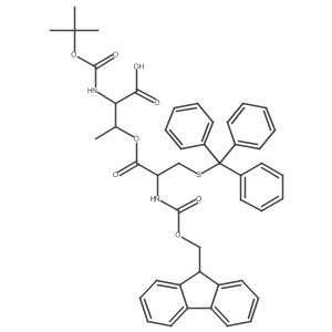 Boc-L-Thr[Fmoc-L-Cys(Trt)]-OH结构式
