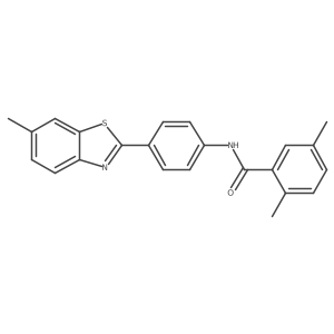 2,5-dimethyl-N-[4-(6-methyl-1,3-benzothiazol-2-yl)phenyl]benzamide结构式