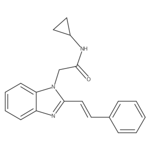 (E)-N-cyclopropyl-2-(2-styryl-1H-benzo[d]imidazol-1-yl)acetamide Structure