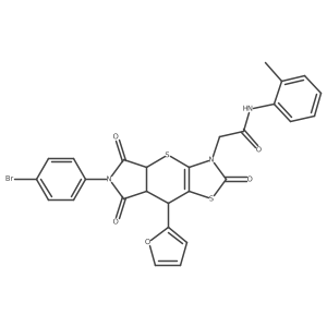 2-[(8S)-11-(4-bromophenyl)-8-(furan-2-yl)-5,10,12-trioxo-2,6-dithia-4,11-diazatricyclo[7.3.0.03,7]dodec-3(7)-en-4-yl]-N-(2-methylphenyl)acetamide Structure