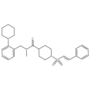 N-methyl-1-(2-phenylethenesulfonyl)-N-{[2-(piperidin-1-yl)phenyl]methyl}piperidine-4-carboxamide Structure