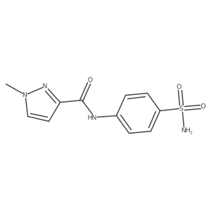 1-methyl-N-(4-sulfamoylphenyl)-1H-pyrazole-3-carboxamide结构式