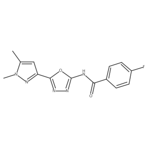 N-[5-(1,5-dimethyl-1H-pyrazol-3-yl)-1,3,4-oxadiazol-2-yl]-4-fluorobenzamide Structure