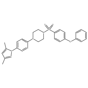 3-(3,5-dimethyl-1H-pyrazol-1-yl)-6-(4-((4-phenoxyphenyl)sulfonyl)piperazin-1-yl)pyridazine Structure